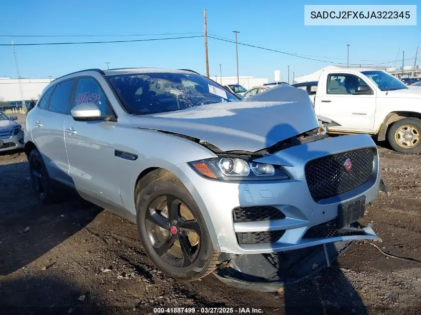 2018 Jaguar F-Pace 25T Premium VIN: SADCJ2FX6JA322345 Lot: 41887499