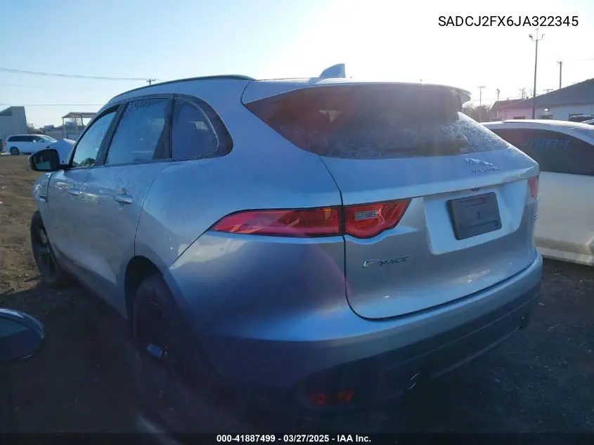 2018 Jaguar F-Pace 25T Premium VIN: SADCJ2FX6JA322345 Lot: 41887499