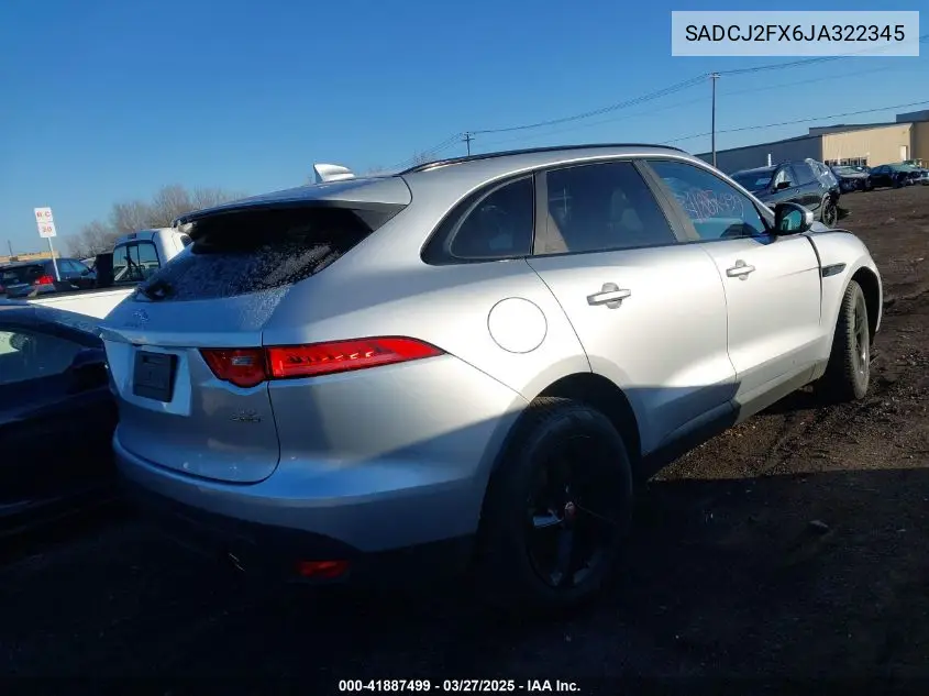 2018 Jaguar F-Pace 25T Premium VIN: SADCJ2FX6JA322345 Lot: 41887499