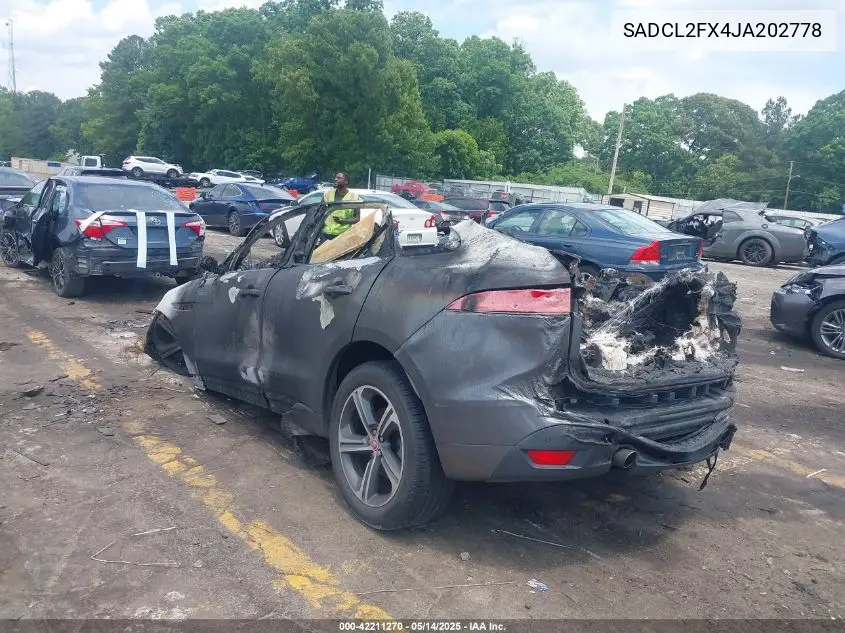 2018 Jaguar F-Pace 25T R-Sport VIN: SADCL2FX4JA202778 Lot: 42211270
