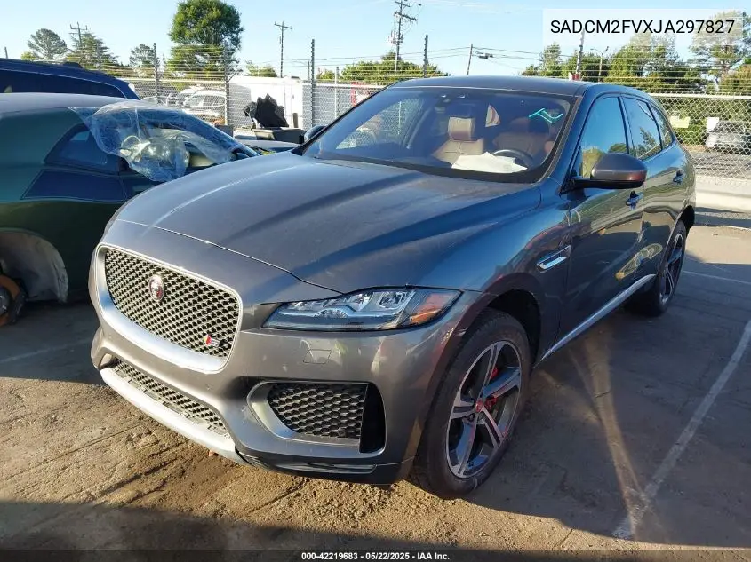 2018 Jaguar F-Pace S VIN: SADCM2FVXJA297827 Lot: 42219683