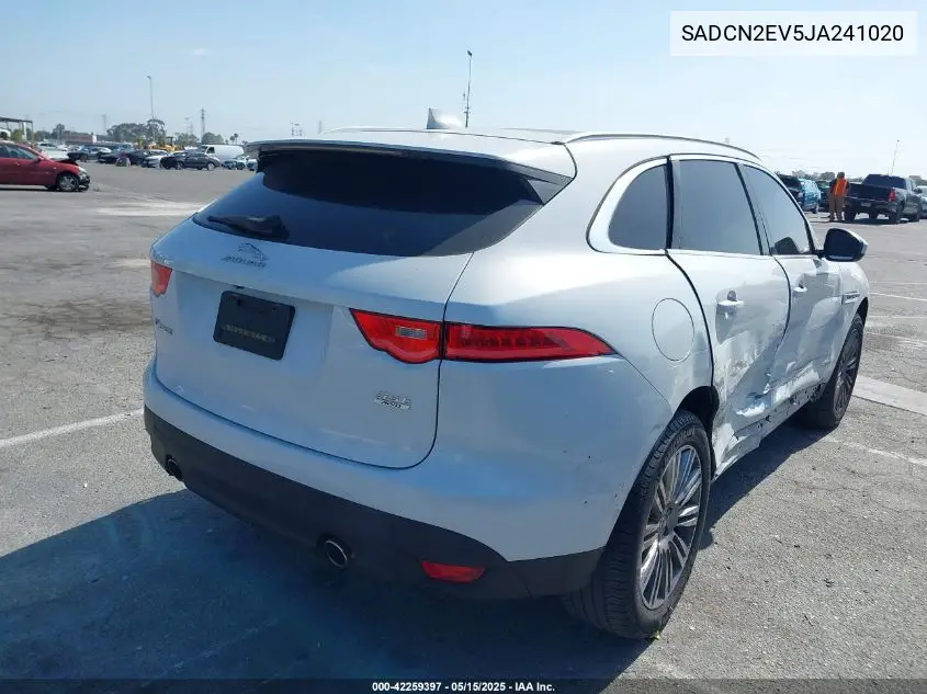 2018 Jaguar F-Pace 35T Portfolio VIN: SADCN2EV5JA241020 Lot: 42259397