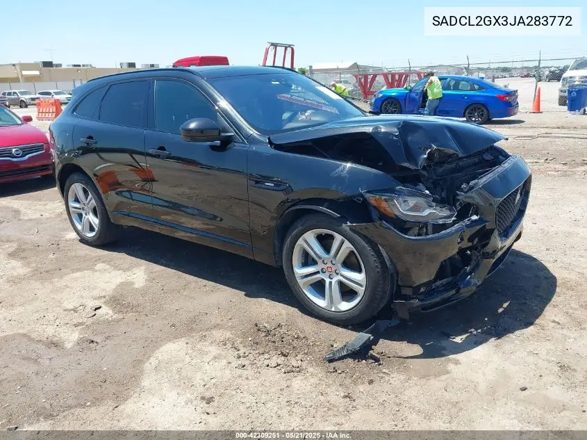 2018 Jaguar F-Pace 30T R-Sport VIN: SADCL2GX3JA283772 Lot: 42309251