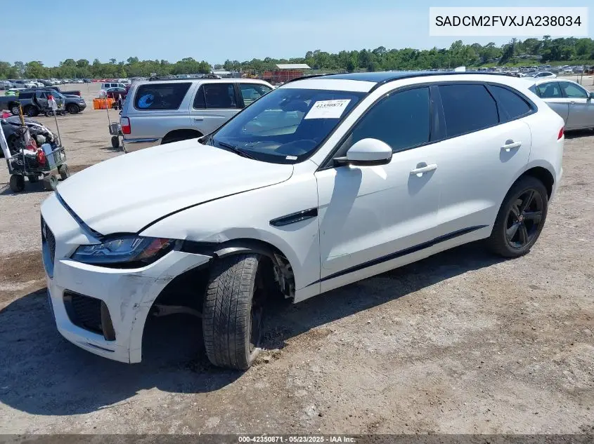 2018 Jaguar F-Pace S VIN: SADCM2FVXJA238034 Lot: 42350871