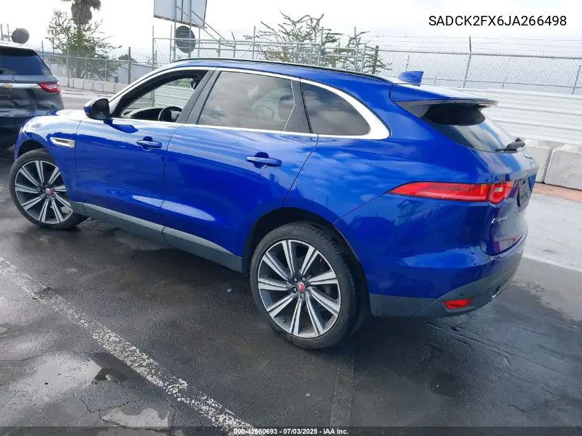 2018 Jaguar F-Pace 25T Prestige VIN: SADCK2FX6JA266498 Lot: 42660693