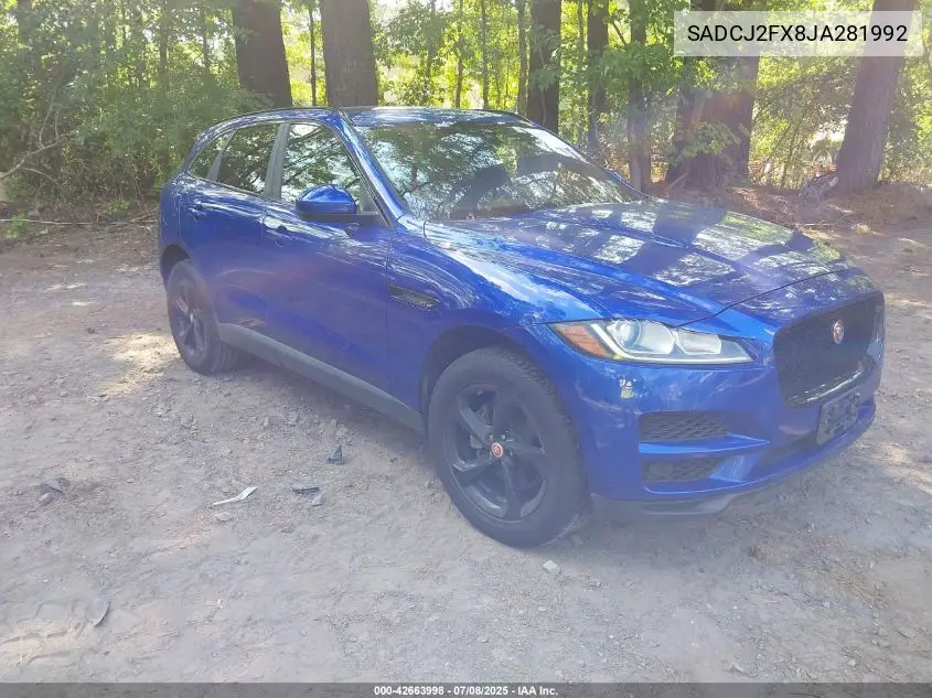 2018 Jaguar F-Pace 25T Premium VIN: SADCJ2FX8JA281992 Lot: 42663998