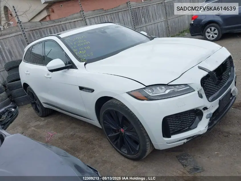 2019 Jaguar F-Pace S VIN: SADCM2FV5KA614639 Lot: 12309213
