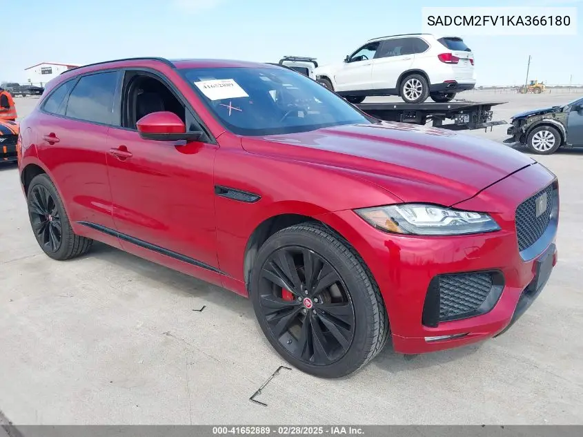2019 Jaguar F-Pace S VIN: SADCM2FV1KA366180 Lot: 41652889