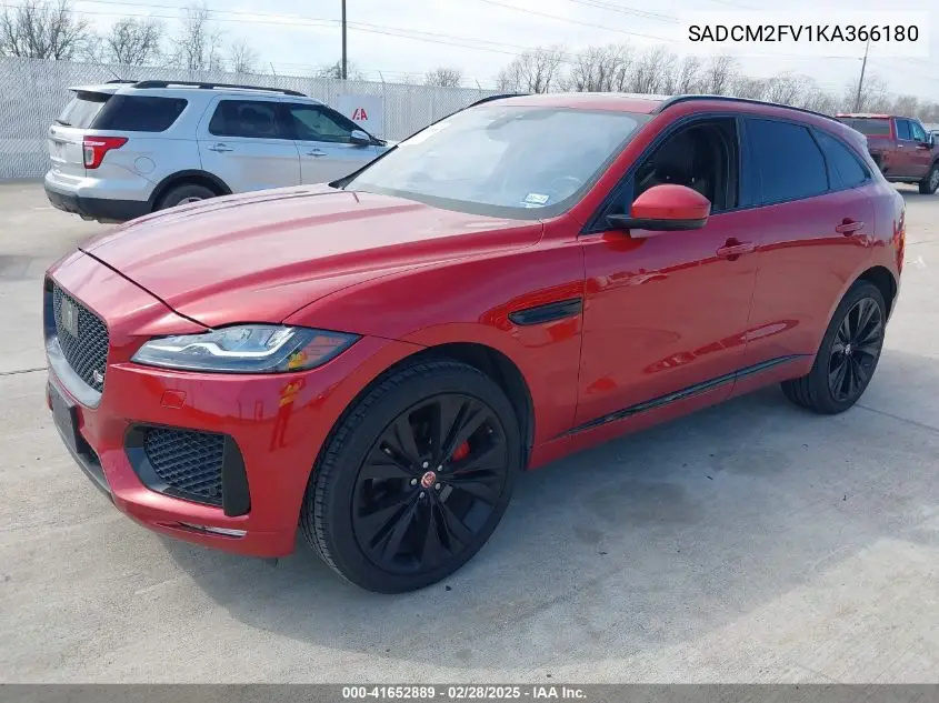 2019 Jaguar F-Pace S VIN: SADCM2FV1KA366180 Lot: 41652889