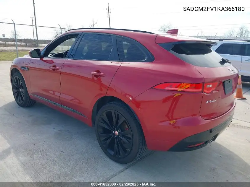 2019 Jaguar F-Pace S VIN: SADCM2FV1KA366180 Lot: 41652889