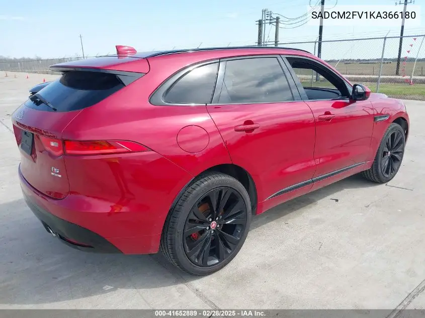 2019 Jaguar F-Pace S VIN: SADCM2FV1KA366180 Lot: 41652889