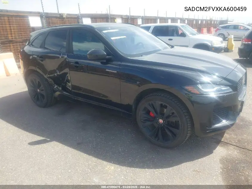 2019 Jaguar F-Pace S VIN: SADCM2FVXKA600459 Lot: 41890475