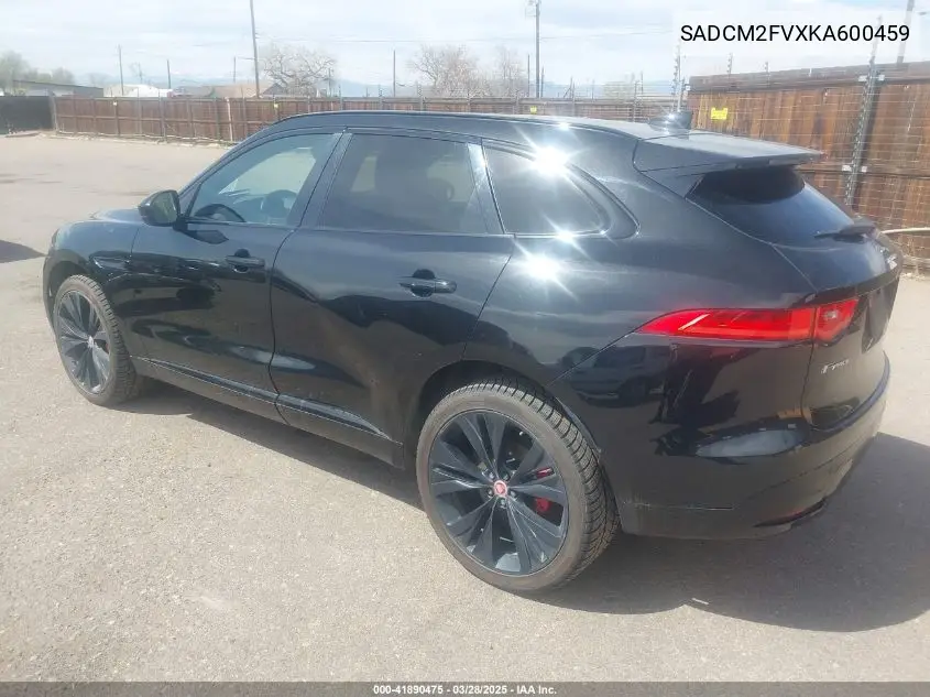 2019 Jaguar F-Pace S VIN: SADCM2FVXKA600459 Lot: 41890475