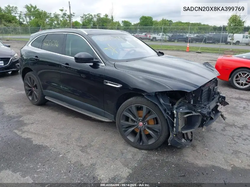 2019 Jaguar F-Pace 30T Portfolio VIN: SADCN2GX8KA399769 Lot: 42254286