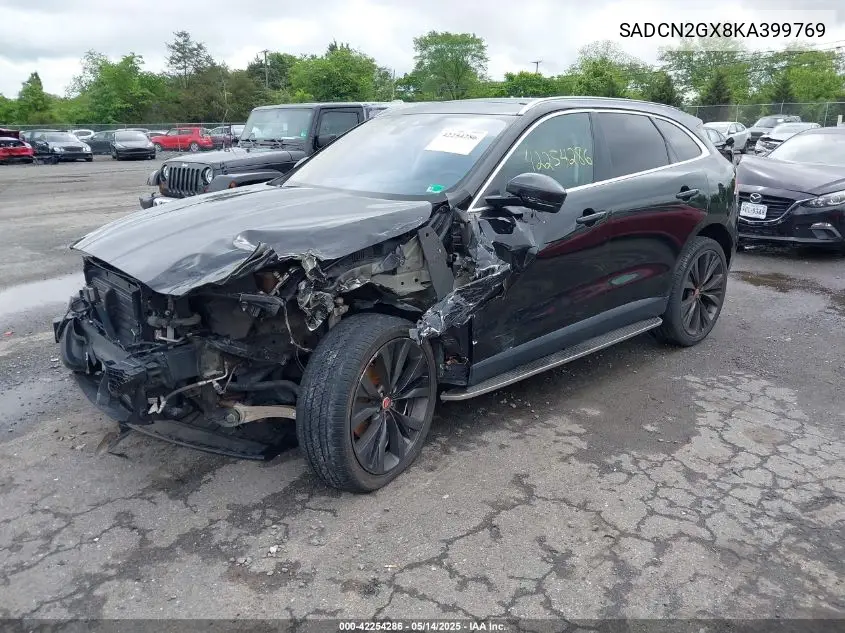 2019 Jaguar F-Pace 30T Portfolio VIN: SADCN2GX8KA399769 Lot: 42254286