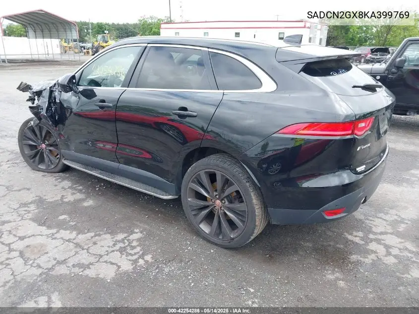 2019 Jaguar F-Pace 30T Portfolio VIN: SADCN2GX8KA399769 Lot: 42254286