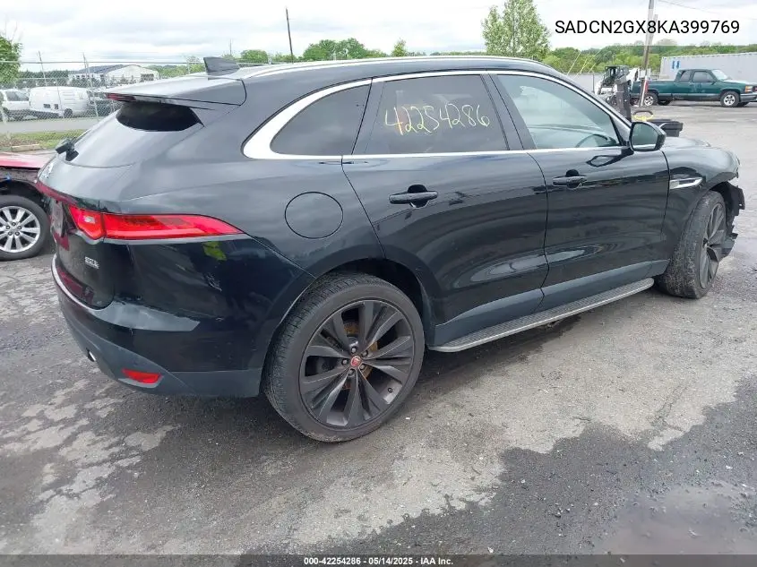 2019 Jaguar F-Pace 30T Portfolio VIN: SADCN2GX8KA399769 Lot: 42254286