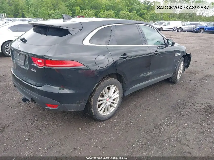 2019 Jaguar F-Pace 25T Prestige/30T Prestige VIN: SADCK2GX7KA392837 Lot: 42322485