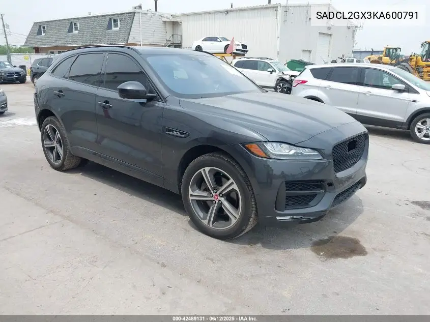 2019 Jaguar F-Pace 25T R-Sport/30T R-Sport VIN: SADCL2GX3KA600791 Lot: 42489131