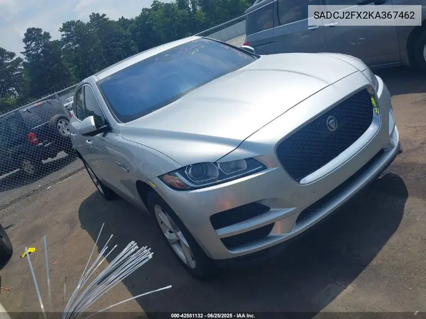 2019 Jaguar F-Pace 25T Premium VIN: SADCJ2FX2KA367462 Lot: 42581132