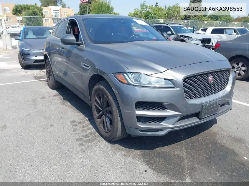 2019 Jaguar F-Pace 25T Premium VIN: SADCJ2FX6KA398553 Lot: 42599024