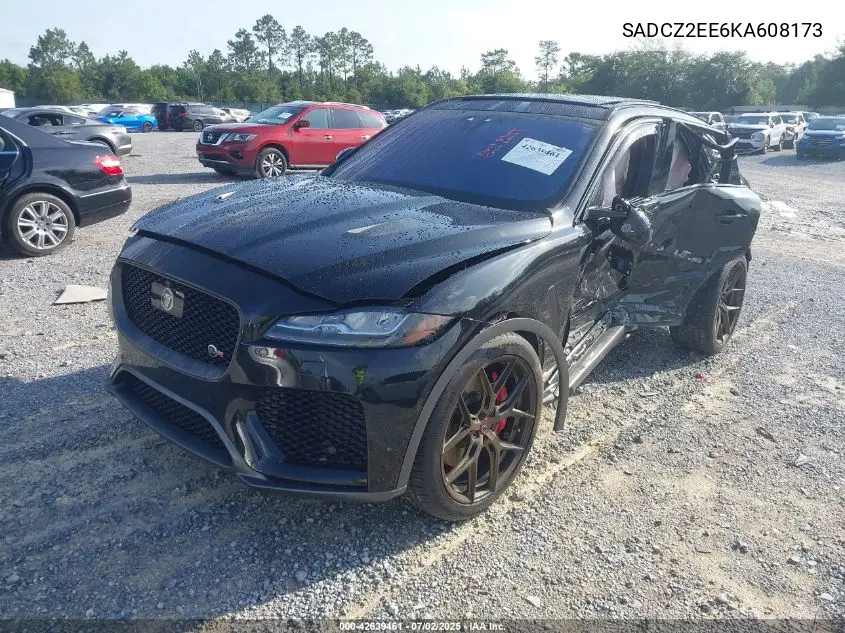 2019 Jaguar F-Pace Svr VIN: SADCZ2EE6KA608173 Lot: 42639461