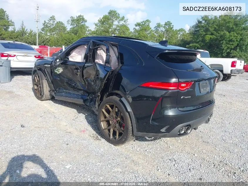 2019 Jaguar F-Pace Svr VIN: SADCZ2EE6KA608173 Lot: 42639461
