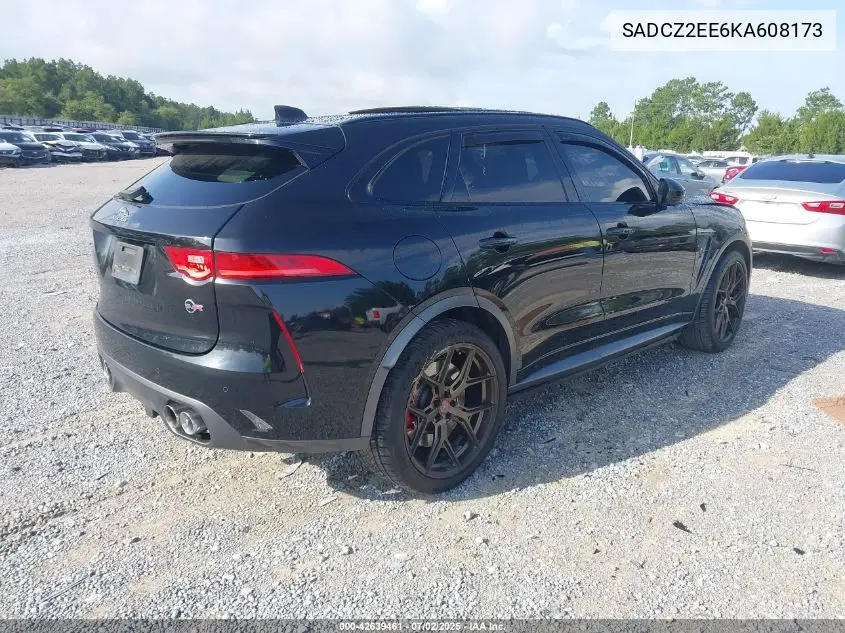 2019 Jaguar F-Pace Svr VIN: SADCZ2EE6KA608173 Lot: 42639461