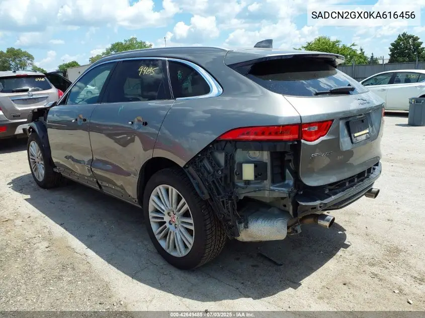 2019 Jaguar F-Pace Portfolio VIN: SADCN2GX0KA616456 Lot: 42649485
