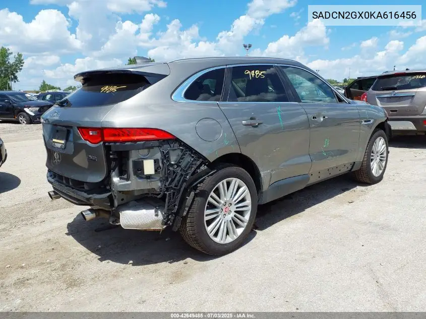 2019 Jaguar F-Pace Portfolio VIN: SADCN2GX0KA616456 Lot: 42649485