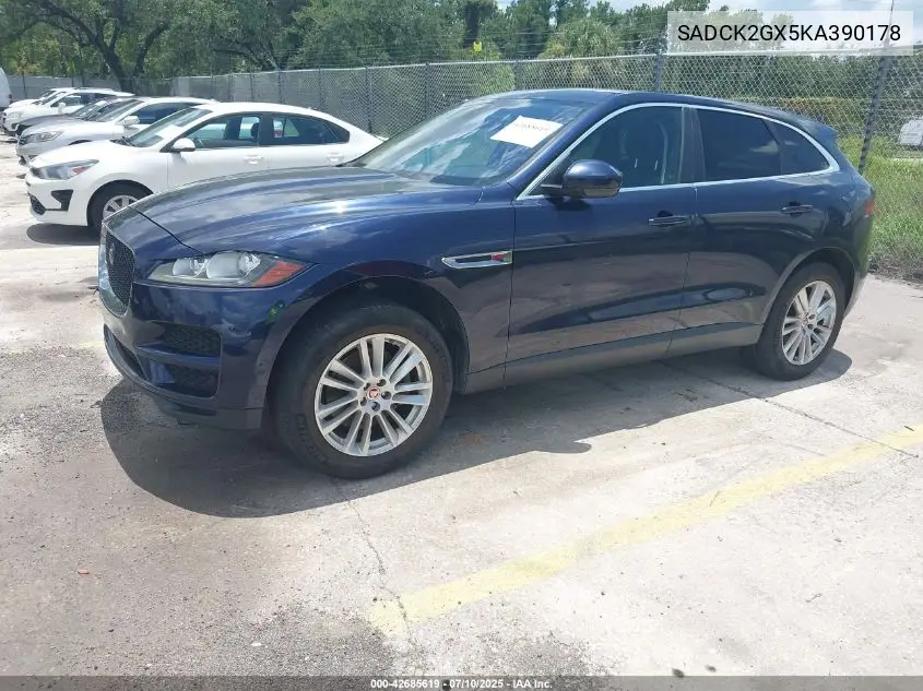 2019 Jaguar F-Pace 25T Prestige/30T Prestige VIN: SADCK2GX5KA390178 Lot: 42685619