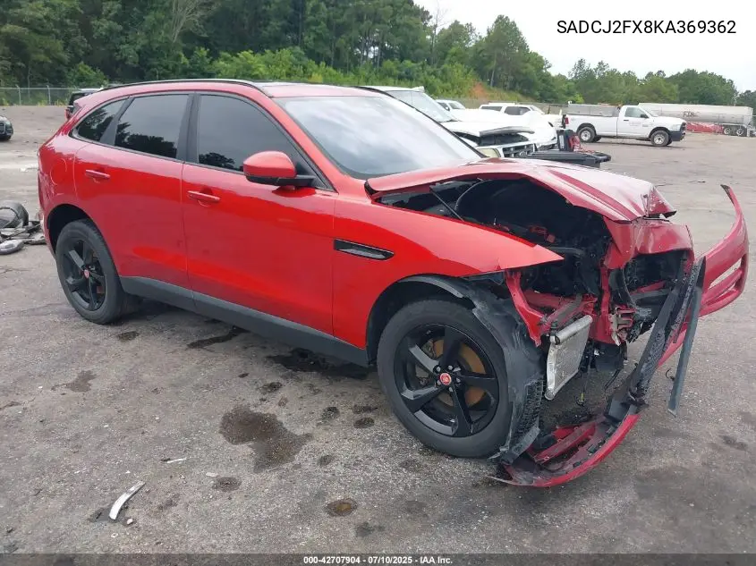 2019 Jaguar F-Pace 25T Premium VIN: SADCJ2FX8KA369362 Lot: 42707904