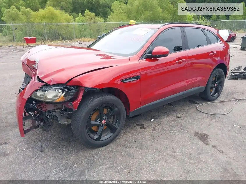 2019 Jaguar F-Pace 25T Premium VIN: SADCJ2FX8KA369362 Lot: 42707904