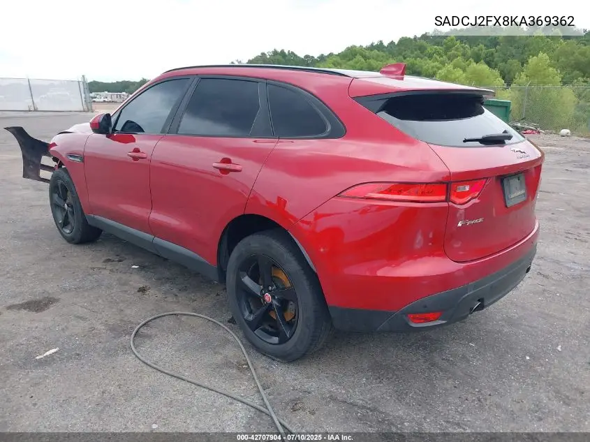 2019 Jaguar F-Pace 25T Premium VIN: SADCJ2FX8KA369362 Lot: 42707904