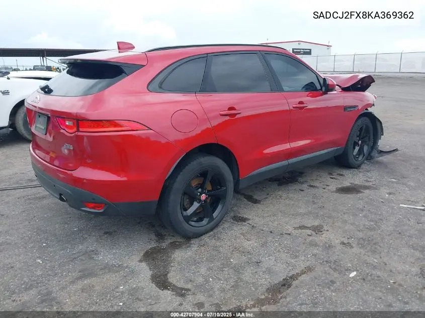 2019 Jaguar F-Pace 25T Premium VIN: SADCJ2FX8KA369362 Lot: 42707904