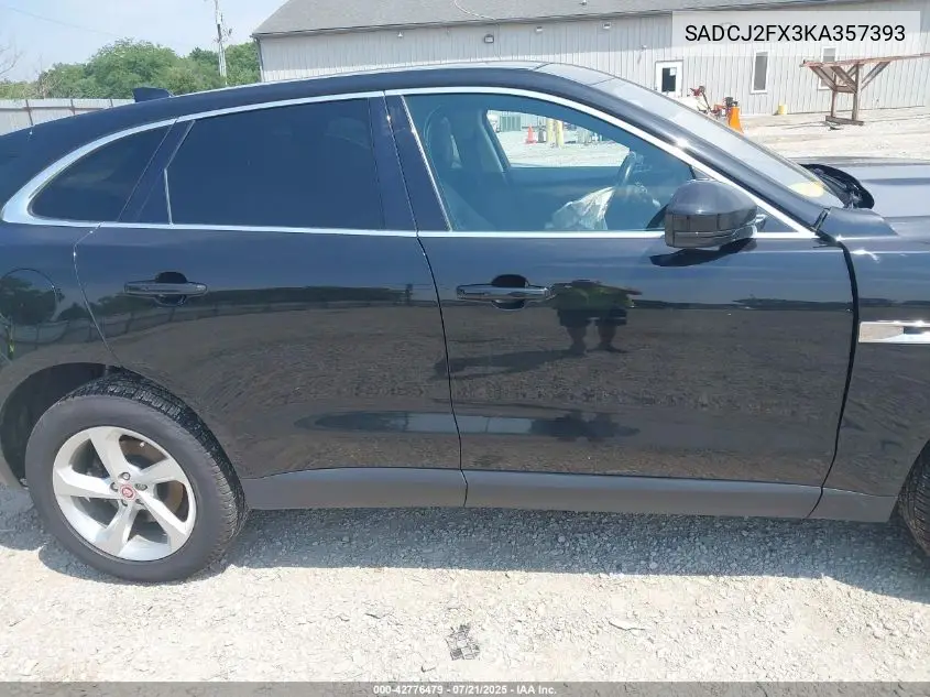 2019 Jaguar F-Pace 25T Premium VIN: SADCJ2FX3KA357393 Lot: 42776479