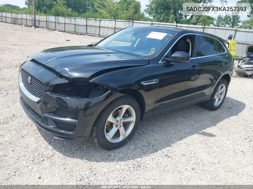 2019 Jaguar F-Pace 25T Premium VIN: SADCJ2FX3KA357393 Lot: 42776479
