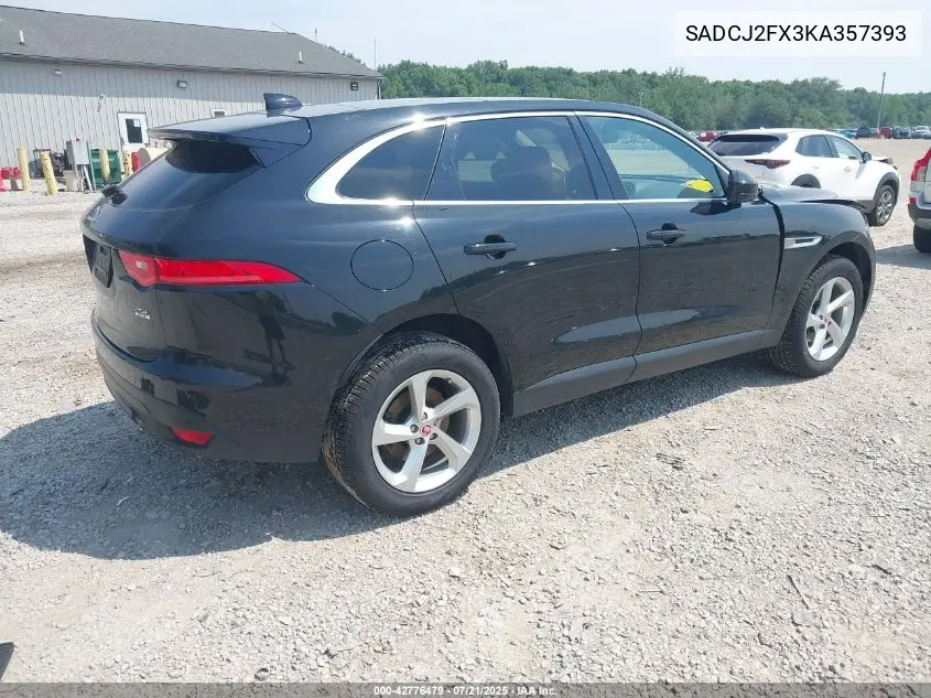 2019 Jaguar F-Pace 25T Premium VIN: SADCJ2FX3KA357393 Lot: 42776479
