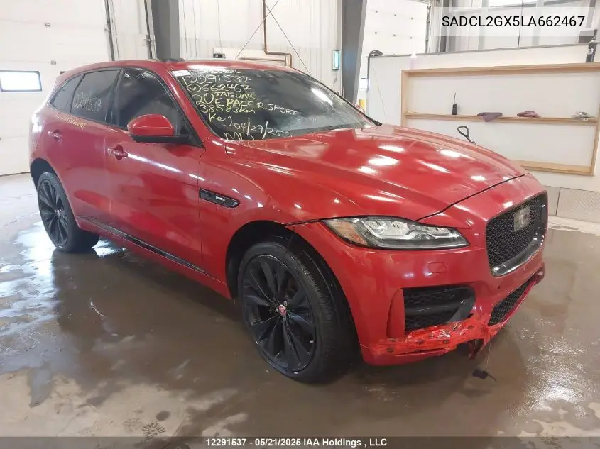 2020 Jaguar F-Pace R - Sport VIN: SADCL2GX5LA662467 Lot: 12291537