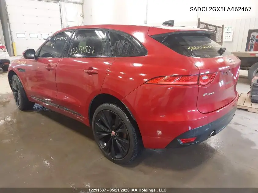 2020 Jaguar F-Pace R - Sport VIN: SADCL2GX5LA662467 Lot: 12291537