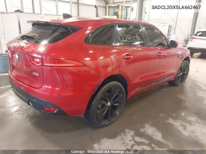 2020 Jaguar F-Pace R - Sport VIN: SADCL2GX5LA662467 Lot: 12291537
