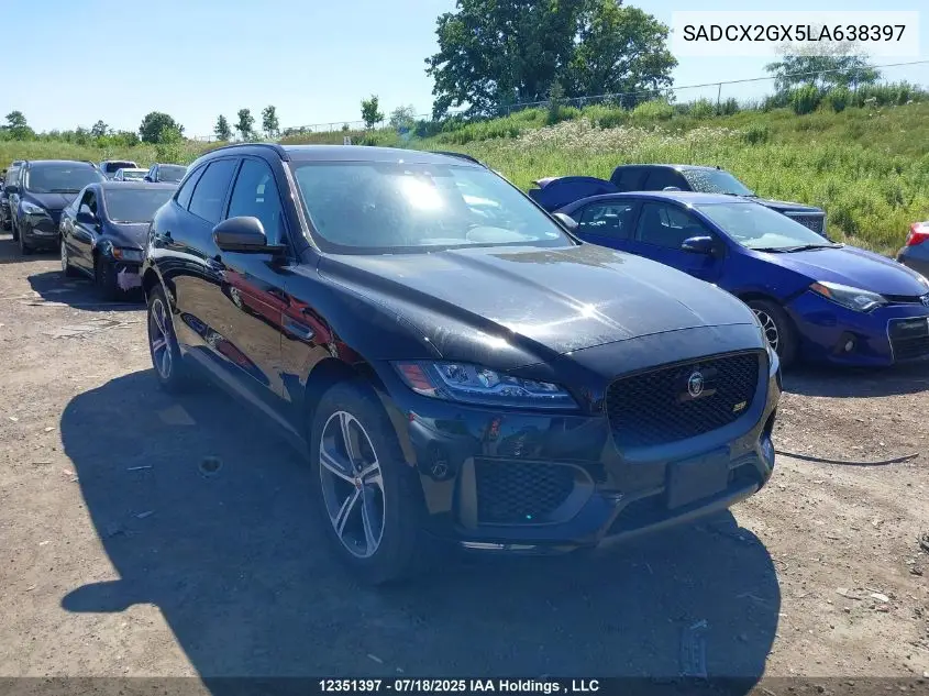 2020 Jaguar F-Pace 30T 300 Sport VIN: SADCX2GX5LA638397 Lot: 12351397