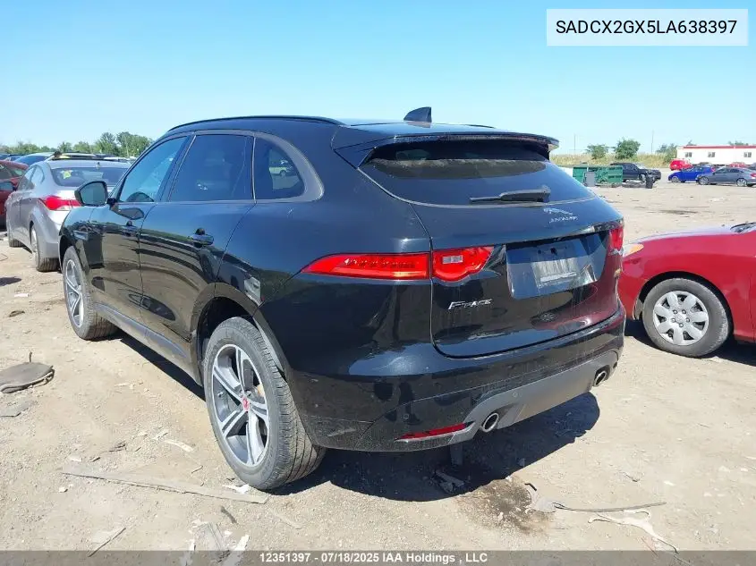 2020 Jaguar F-Pace 30T 300 Sport VIN: SADCX2GX5LA638397 Lot: 12351397
