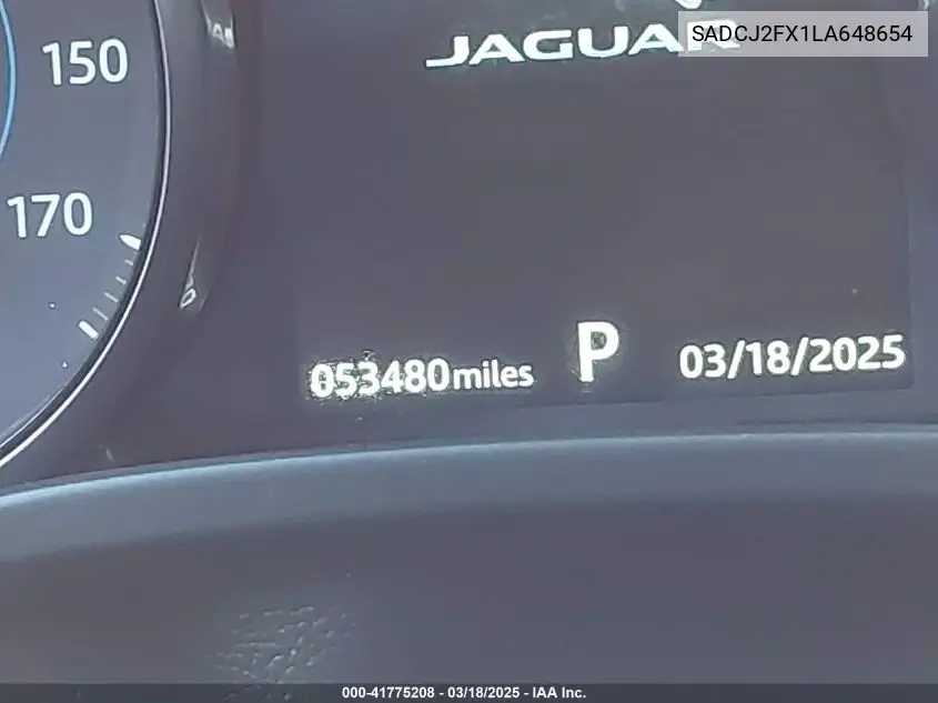 2020 Jaguar F-Pace Premium P250 Awd Automatic VIN: SADCJ2FX1LA648654 Lot: 41775208