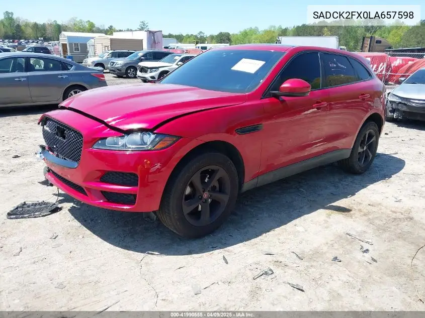 2020 Jaguar F-Pace Prestige P250 Awd Automatic VIN: SADCK2FX0LA657598 Lot: 41990555