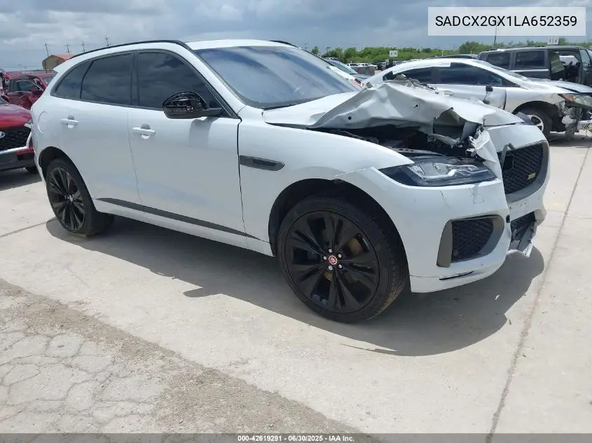 2020 Jaguar F-Pace 300 Sport P300 Awd Automatic VIN: SADCX2GX1LA652359 Lot: 42619291