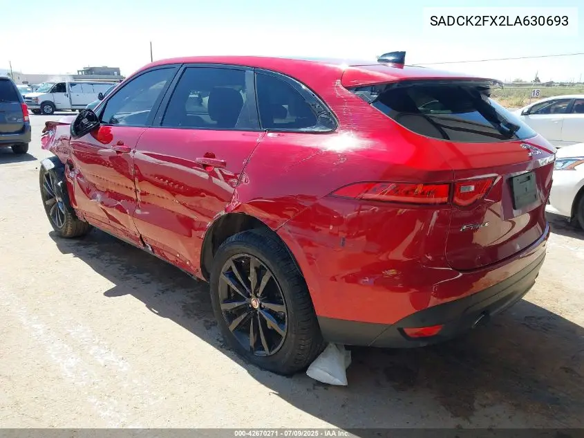 2020 Jaguar F-Pace Prestige P250 Awd Automatic VIN: SADCK2FX2LA630693 Lot: 42670271