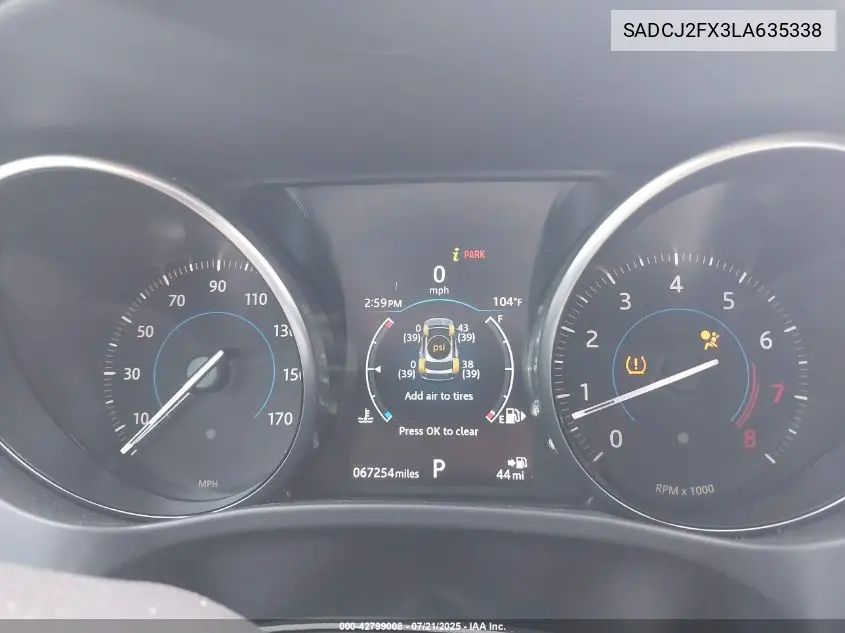 2020 Jaguar F-Pace Premium P250 Awd Automatic VIN: SADCJ2FX3LA635338 Lot: 42799008