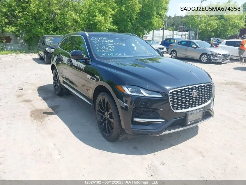 2021 Jaguar F-Pace S VIN: SADCJ2EU5MA674358 Lot: 12324182