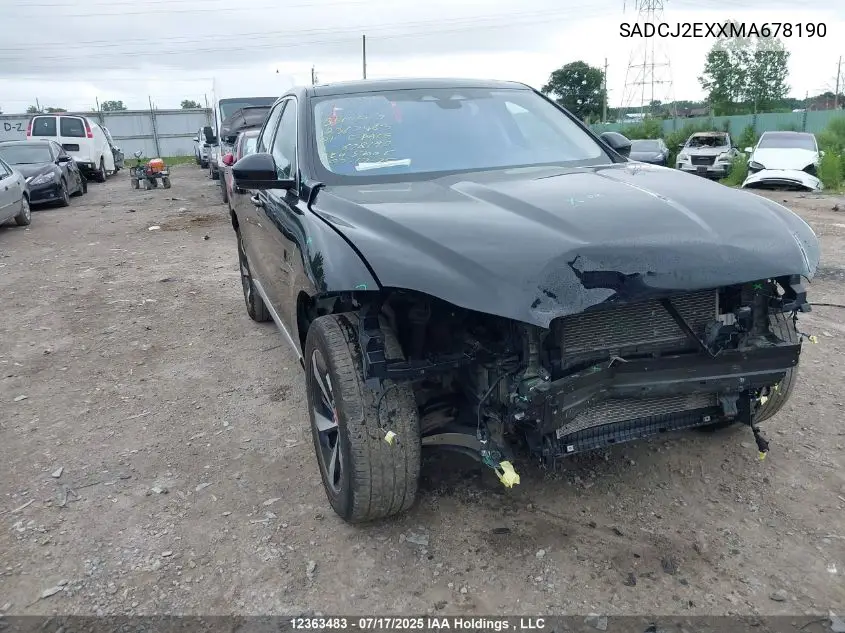 2021 Jaguar F-Pace P250 S VIN: SADCJ2EXXMA678190 Lot: 12363483